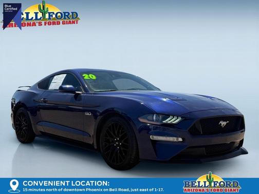 Kona Blue Metallic 2020 Ford Mustang GT Premium