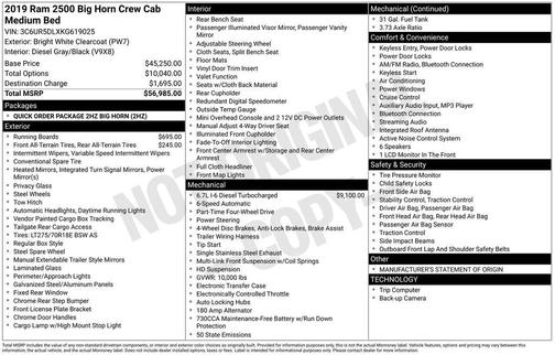 2019 RAM 2500 Big Horn