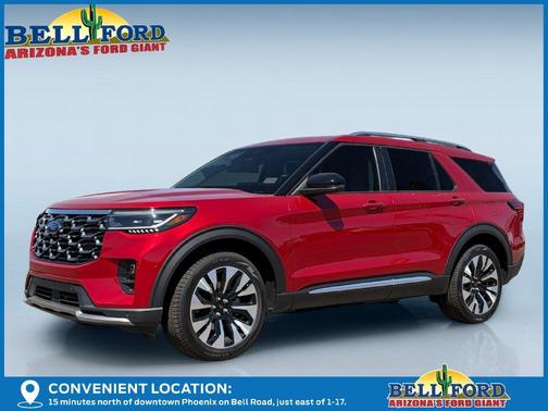 Red Metallic 2026 Ford Explorer Platinum