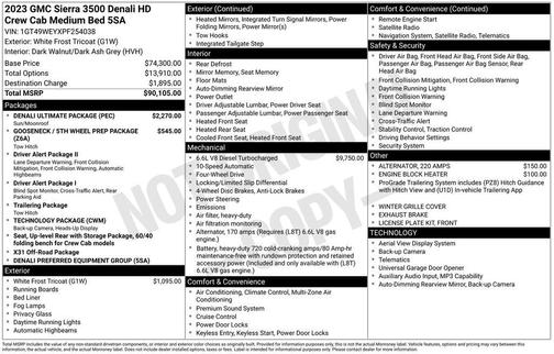 White Frost Tri-Coat 2023 GMC Sierra 3500 Denali