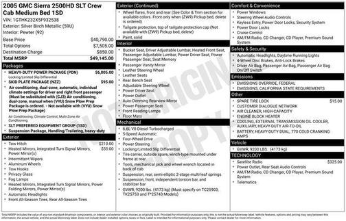 2005 GMC Sierra 2500 SLT