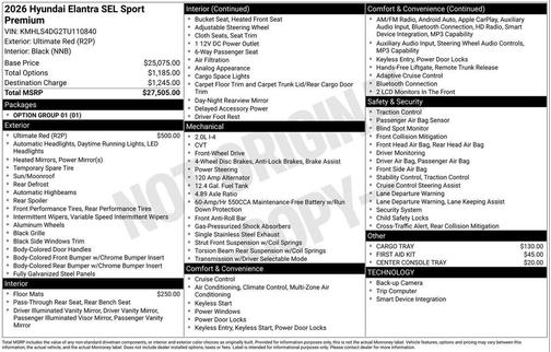 2026 Hyundai ELANTRA Sport