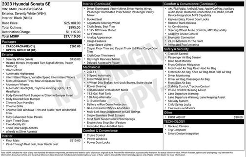 2023 Hyundai SONATA SE
