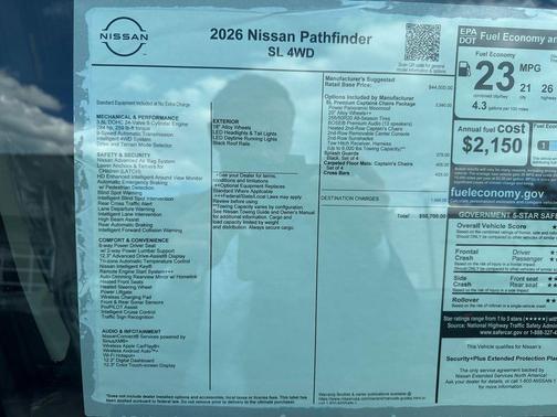 Super Black 2026 Nissan Pathfinder SL