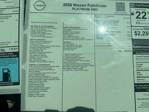 Scarlet Ember Tintcoat/Super Black 2026 Nissan Pathfinder Platinum