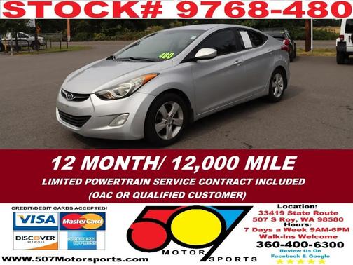 Silver 2012 Hyundai ELANTRA Limited