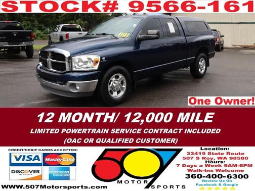 Blue 2007 Dodge Ram 2500 SLT Quad Cab