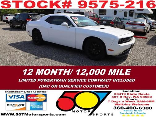 Bright White Clearcoat 2012 Dodge Challenger SXT