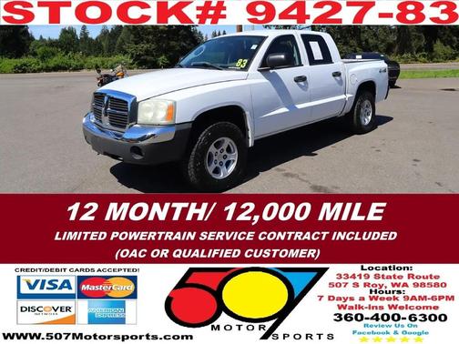 Bright White Clearcoat 2005 Dodge Dakota SLT Quad Cab