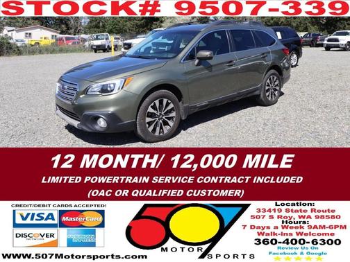 Wilderness Green Metallic 2016 Subaru Outback 2.5i Limited