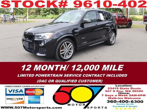 Black 2016 BMW X3 xDrive35i