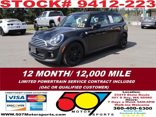 Midnight Black Metallic 2012 MINI Cooper S Base