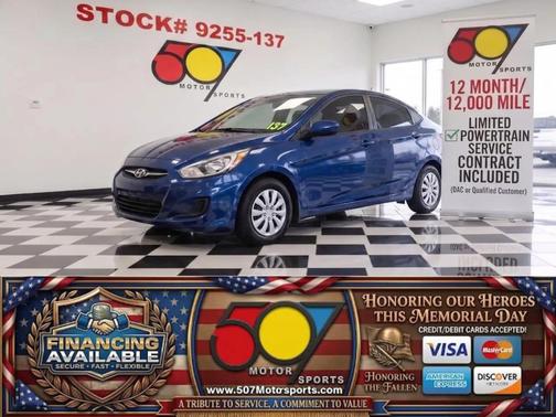 Pacific Blue Pearl 2016 Hyundai Accent SE