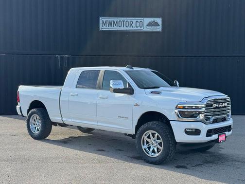 Bright White Clearcoat 2026 RAM 3500 Laramie Mega Cab 4x4 6'4' Box