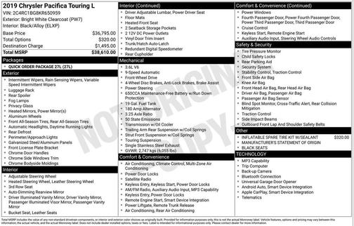 2019 Chrysler Pacifica Touring L