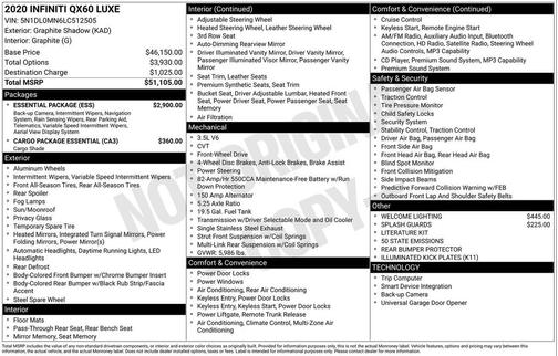 2020 INFINITI QX60 Luxe