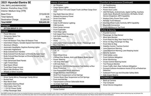 2021 Hyundai ELANTRA SE