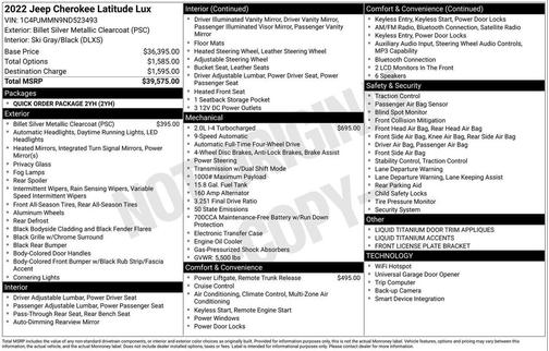 2022 Jeep Cherokee Latitude Lux