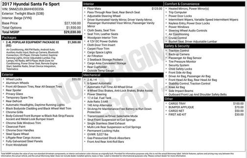 2017 Hyundai Santa Fe Sport 2.4L
