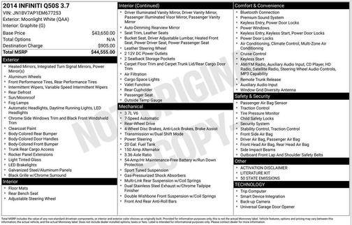 2014 INFINITI Q50 Sport