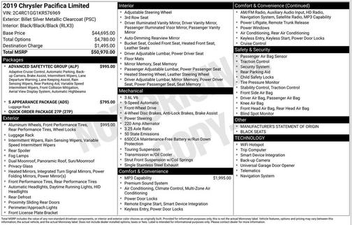 2019 Chrysler Pacifica Limited