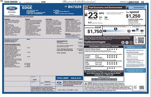 Agate Black 2020 Ford Edge SEL