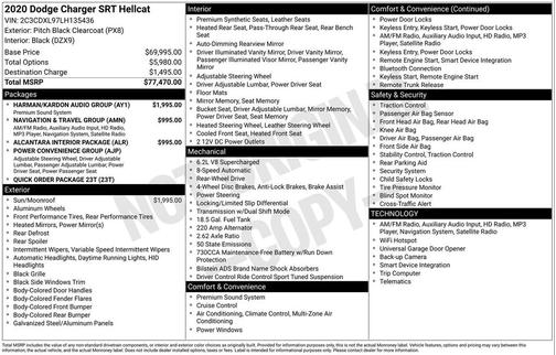 2020 Dodge Charger SRT Hellcat