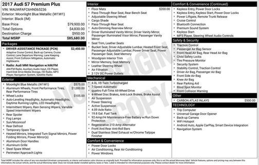 Moonlight Blue 2017 Audi S7 4.0T Premium Plus