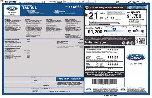 Shadow Black 2018 Ford Taurus SEL