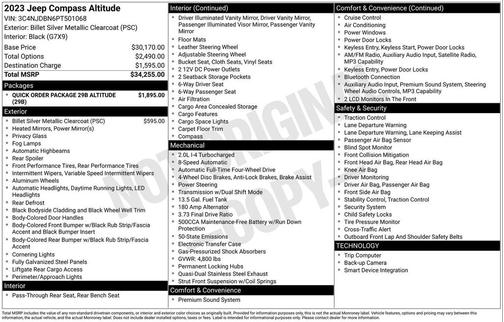 Billet Silver Metallic Clearcoat 2023 Jeep Compass Latitude