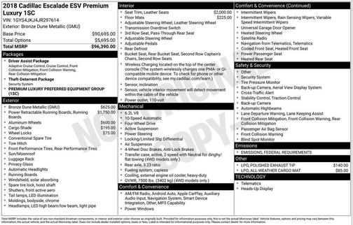 2018 Cadillac Escalade ESV Premium Luxury
