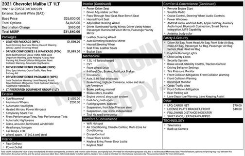2021 Chevrolet Malibu FWD LT