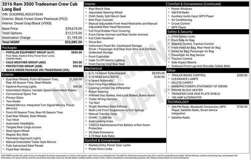 2016 RAM 3500 Tradesman