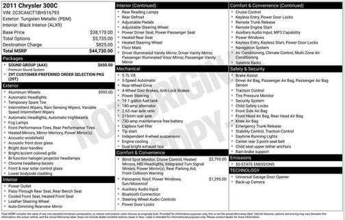 2011 Chrysler 300C Base