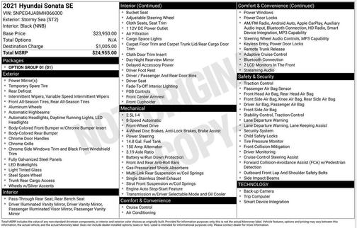 2021 Hyundai SONATA SE