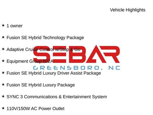 2018 Ford Fusion Hybrid SE