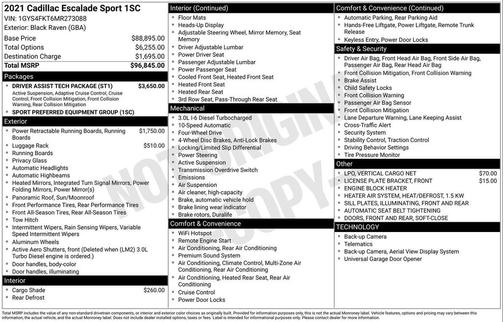 2021 Cadillac Escalade Sport