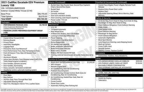 2021 Cadillac Escalade ESV Premium Luxury