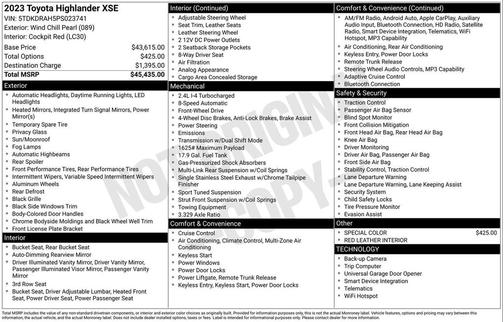 2023 Toyota Highlander XSE