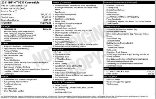 2011 INFINITI G37 Base