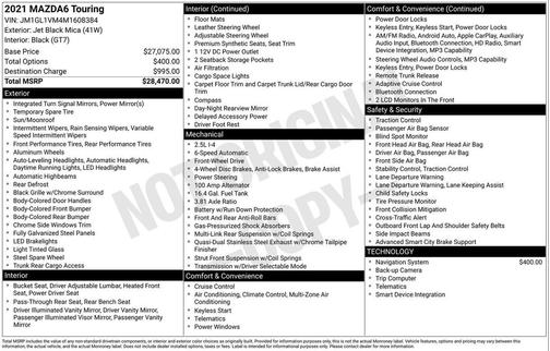 2021 Mazda Mazda6 Touring