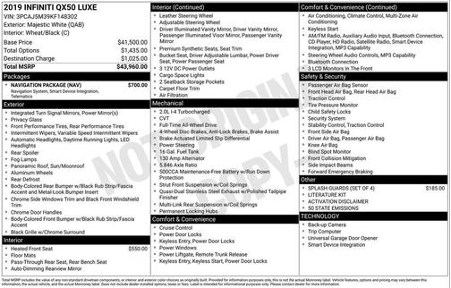 2019 INFINITI QX50 Luxe