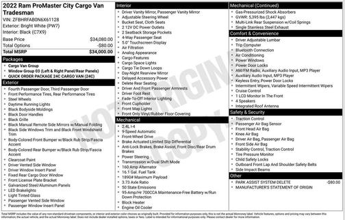 2022 RAM ProMaster City Tradesman