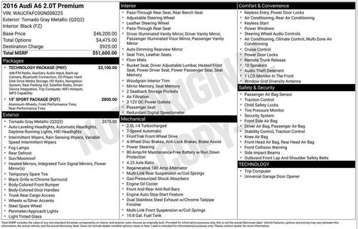 2016 Audi A6 2.0T Premium