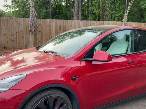 Red 2021 Tesla Model Y Performance AWD