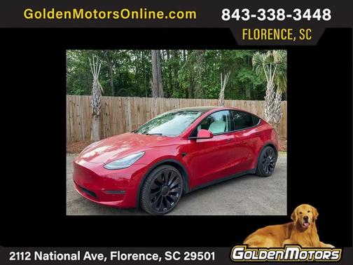 Red 2021 Tesla Model Y Performance AWD