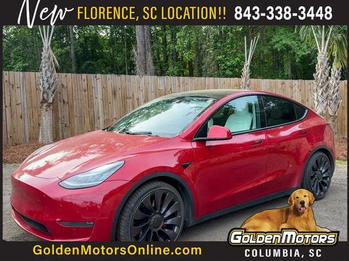 Red 2021 Tesla Model Y Performance AWD