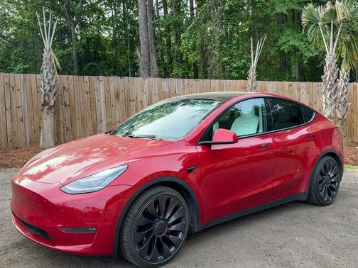 Red 2021 Tesla Model Y Performance AWD
