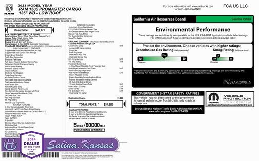 2023 RAM ProMaster 1500 Low Roof
