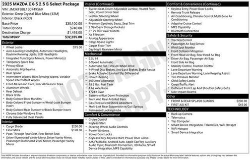 2025 Mazda CX-5 2.5 S Select Package